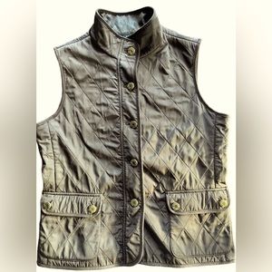 Talbots Diamond Quilted Brown Vest Size Medium